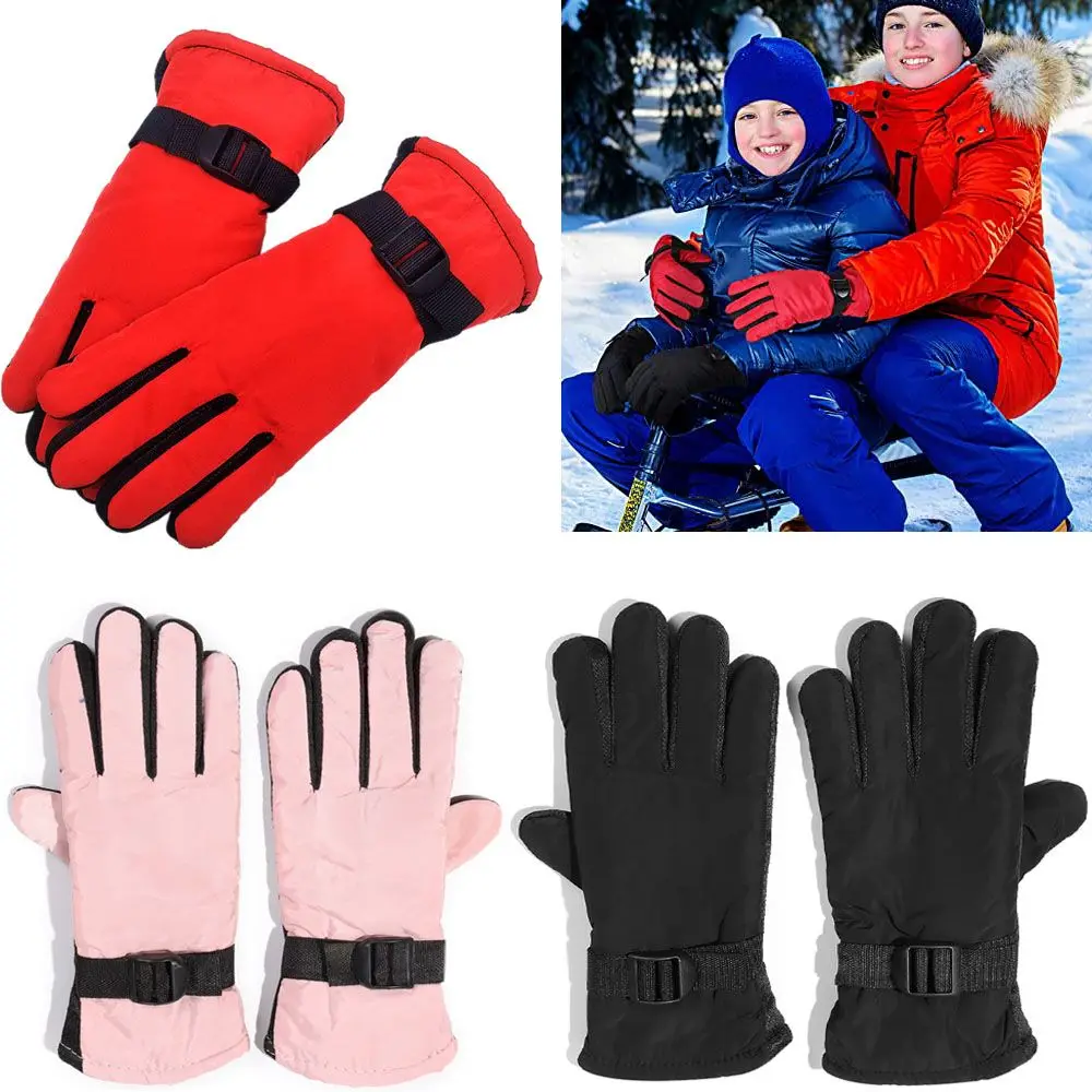 

Mountaineering Thicken Warm Winter Must Children Kids Snow Snowboard Long-sleeved Mitten Windproof Waterproof Ski Gloves