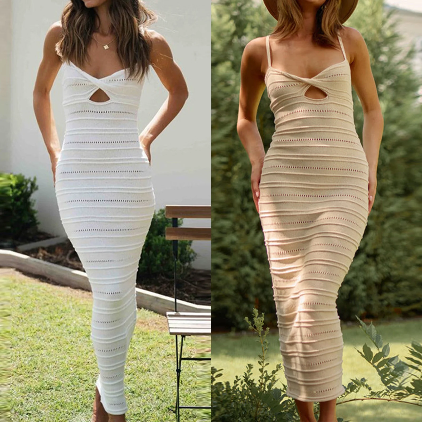 Lady Long Dresses Twist Knot Cutout Summer Beach Dress Casual Slim Fit Solid Sexy Backless Party Clubwear Cocktail Party Dresses
Lady Long Dresses Twist Knot Cutout Summer Beach Dress Casual Slim Fit Solid Sexy Backless Party Clubwear Cocktail Party Dresses