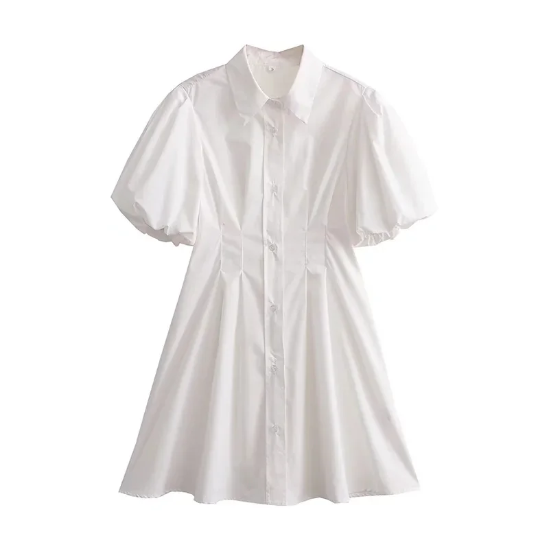 Dresses For Women 2022 Summer Poplin White Shirt Dress Mini Casual Puff Sleeves Chic Fashion Lapel Pleated Defined Waist Sweet
Dresses For Women 2022 Summer Poplin White Shirt Dress Mini Casual Puff Sleeves Chic Fashion Lapel Pleated Defined Waist Sweet