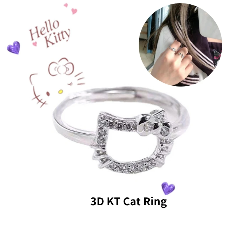 Kawaii HelloKitty Ring Melody Cinnamoroll Cartoon Character Couple Silver Ring Adjustable Sanrio Anime Accessories Birthday Gift
Kawaii HelloKitty Ring Melody Cinnamoroll Cartoon Character Couple Silver Ring Adjustable Sanrio Anime Accessories Birthday Gift