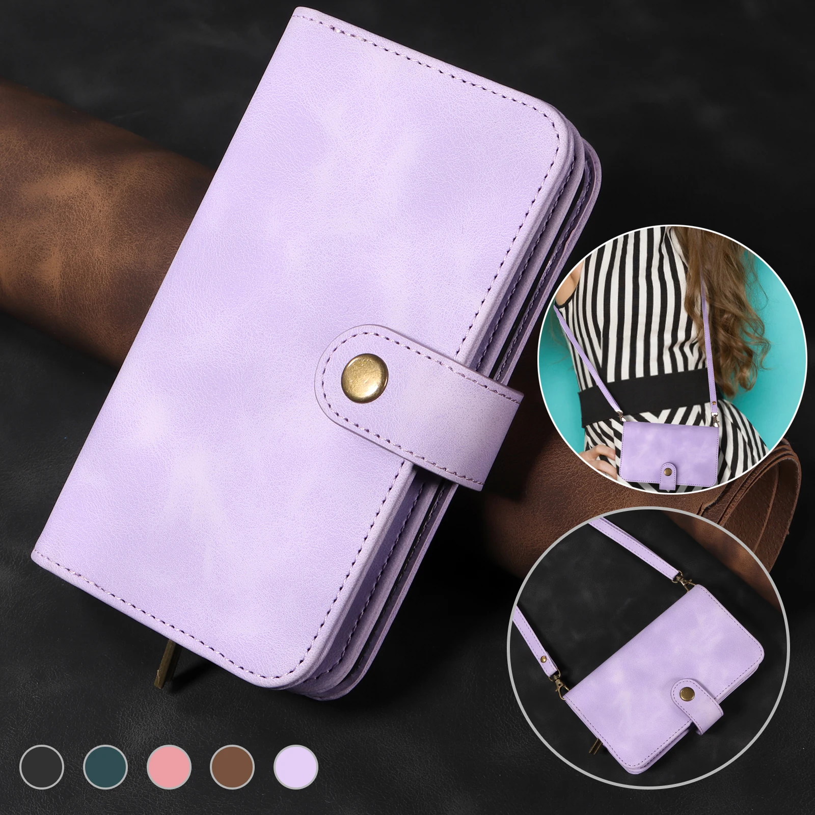 Crossbody Zipper Leather Wallet Cards Solt Case For Samsung Galaxy S23 Ultra S22 Plus S21 FE A13 A23 A53 A33 A73 A52 A12 Cover
Crossbody Zipper Leather Wallet Cards Solt Case For Samsung Galaxy S23 Ultra S22 Plus S21 FE A13 A23 A53 A33 A73 A52 A12 Cover