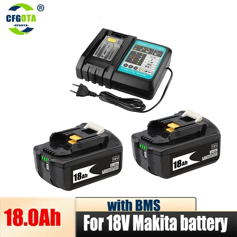 

18В 18,5 Ач перезаряжаемая батарея 18000 мАч литий-ионная батарея сменная батарея для электроинструмента Аккумулятор для MAKITA BL1860 BL1830 + 3A зарядное устройство