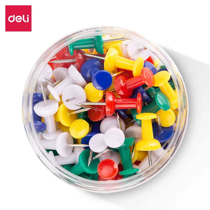 Deli Push Pins Metal Thumb Tacks Nickel-Plated L-Shaped Nails 80 Pcs/Box Classic Color Scheme 0042
Deli Push Pins Metal Thumb Tacks Nickel-Plated L-Shaped Nails 80 Pcs/Box Classic Color Scheme 0042