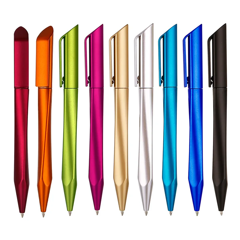 

50PCS Plastic Triangle ballpoint pen Simple Rotating Ballpoint Pens Advertising promotion Gift pen