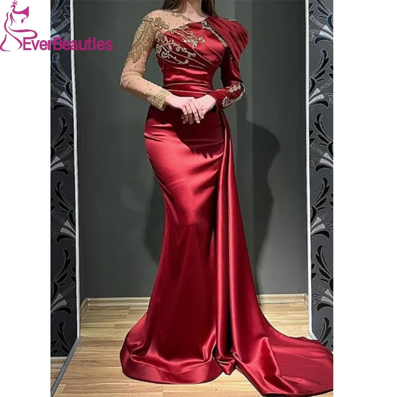 Prom Dress for Women Satin Lace Dubai Mermaid Muslim Long Sleeves Evening Dress Arabia Vestidos De Fiesta Elegantes Para Mujer
Prom Dress for Women Satin Lace Dubai Mermaid Muslim Long Sleeves Evening Dress Arabia Vestidos De Fiesta Elegantes Para Mujer