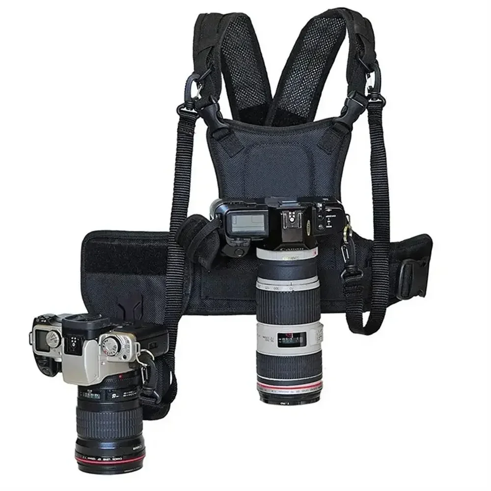 Multi Dual 2 Camera Carrying Chest Harness System Vest Quick Strap with Side Holster
Multi Dual 2 Camera Carrying Chest Harness System Vest Quick Strap with Side Holster