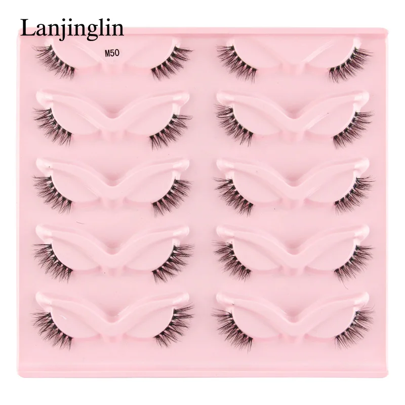 Lanjinglin 3/5/10 Pairs Cat Eye Lashes Soft Natural Look False Eyelashes Mink Eyelashes Hot Selling 3D Curly Eyelashes Makeup 16 S0ce57c8802ed4957a9cfeba2cc4b62b2B
