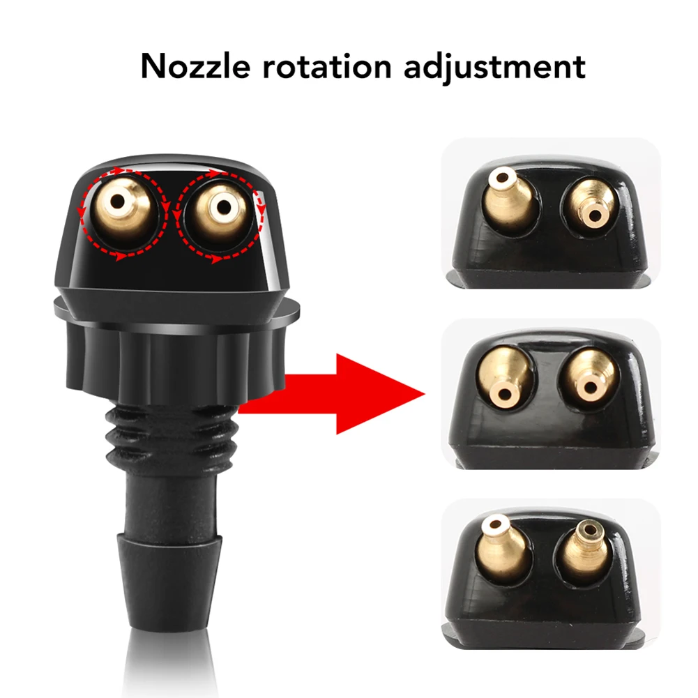 2pcs Universal Adjustable Black ABS Dual Holes Windshield Washer Nozzle Wiper Water Spray Jet Car Accessory
2pcs Universal Adjustable Black ABS Dual Holes Windshield Washer Nozzle Wiper Water Spray Jet Car Accessory