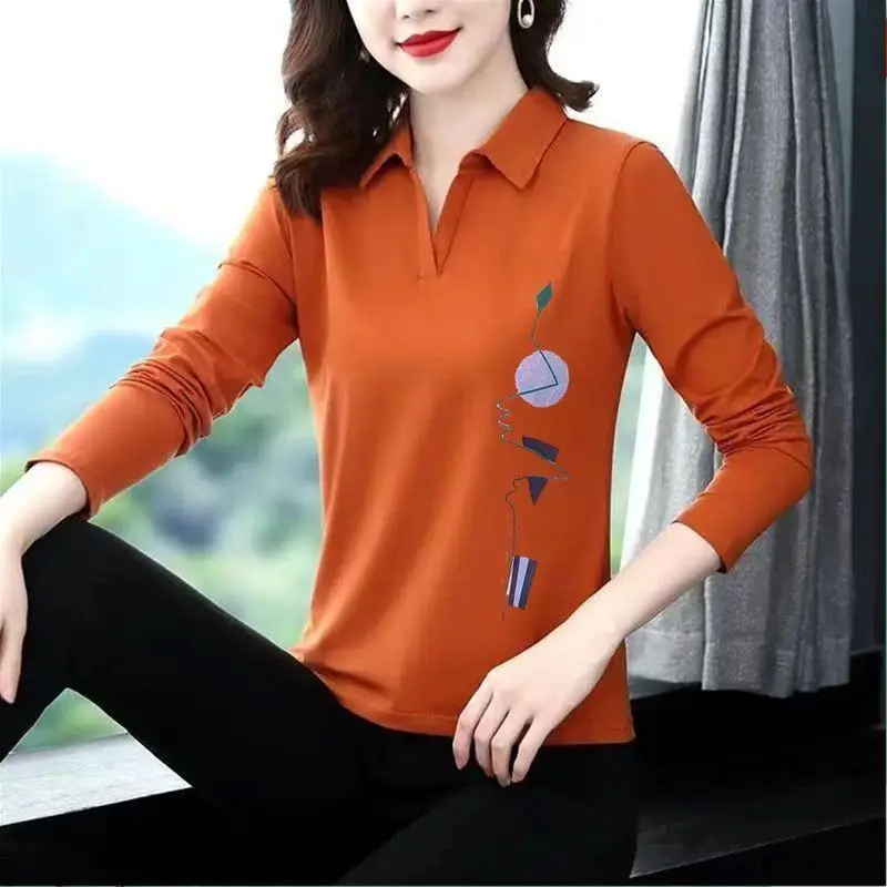 Korean Version Commuter Versatile Temperament Women's Clothing Letter Printed POLO Collar Long Sleeve Solid Color Pullover Shirt
Korean Version Commuter Versatile Temperament Women's Clothing Letter Printed POLO Collar Long Sleeve Solid Color Pullover Shirt