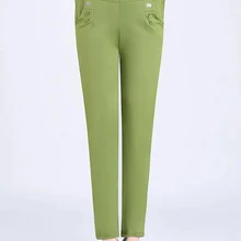 Candy Colors Stretch Classic Baggy Pants Women New Summer Thin Straight Trousers Mother Casual High Waist Pantalones Slim Capris