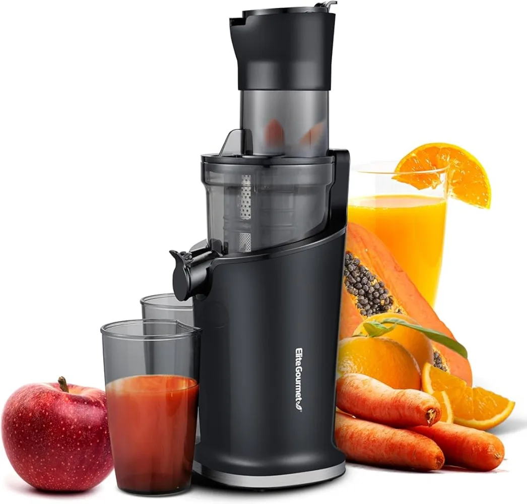 

Elite Gourmet EJX017 Whole Fruit 3” Feeding Chute, Dynamic Masticating Slow Juicer, High Yield Cold Press Juice Extractor