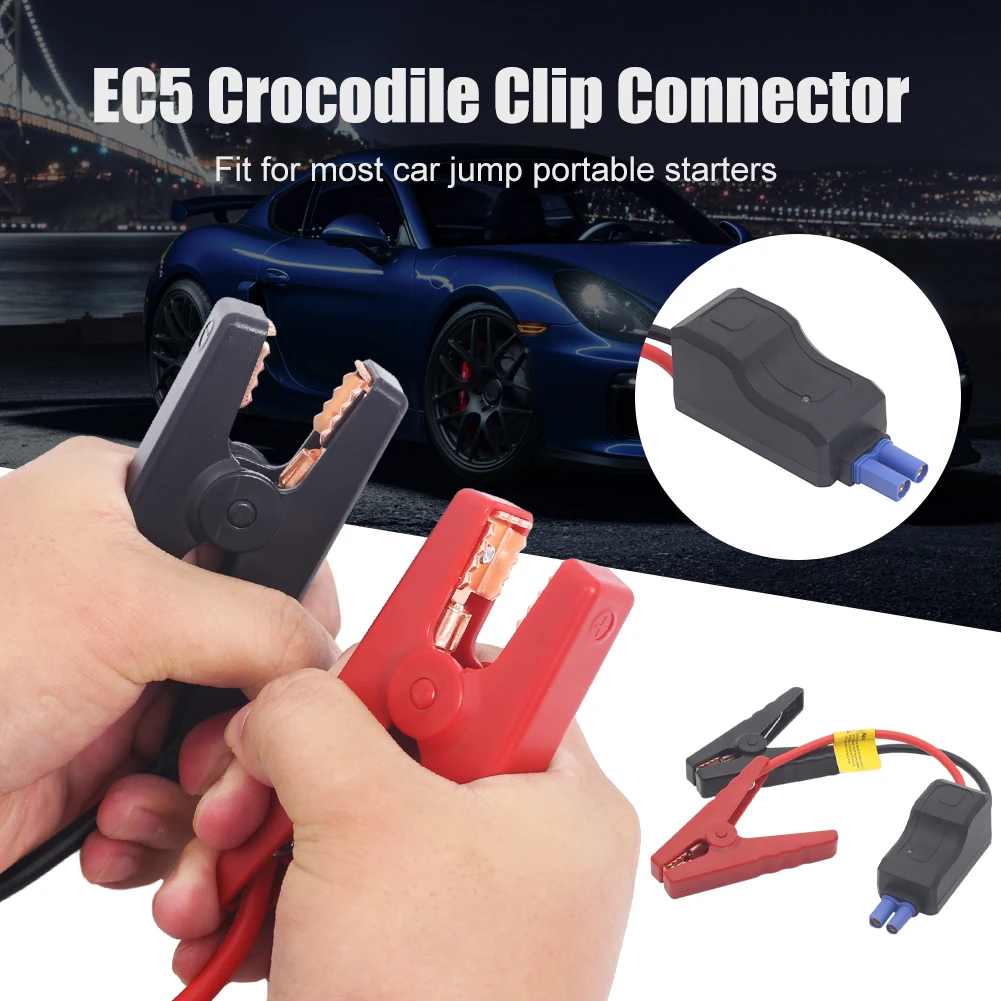 12V Car Jump Starter Smart Clip Cable EC5 Plug Connector Car Emergency Start Power Cable Anti Reverse Alligator Clip for 1.5-6L
12V Car Jump Starter Smart Clip Cable EC5 Plug Connector Car Emergency Start Power Cable Anti Reverse Alligator Clip for 1.5-6L