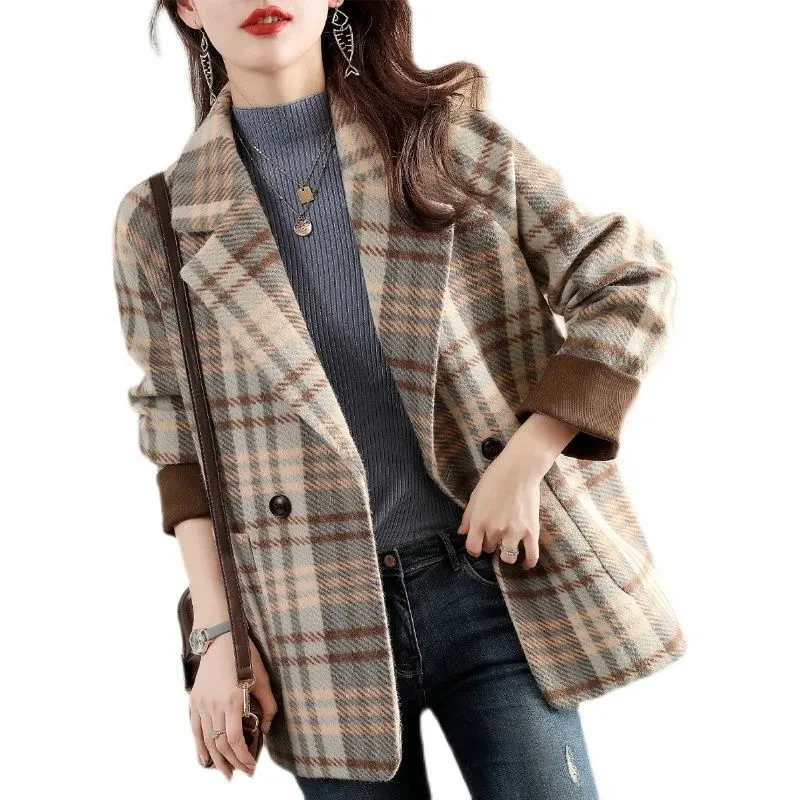 High-End Woolen Jackets Woman Autumn Winter New Loose Medium To Long Restore Ancient Square Elegant Wool Blazer Overcoat Lady
High-End Woolen Jackets Woman Autumn Winter New Loose Medium To Long Restore Ancient Square Elegant Wool Blazer Overcoat Lady