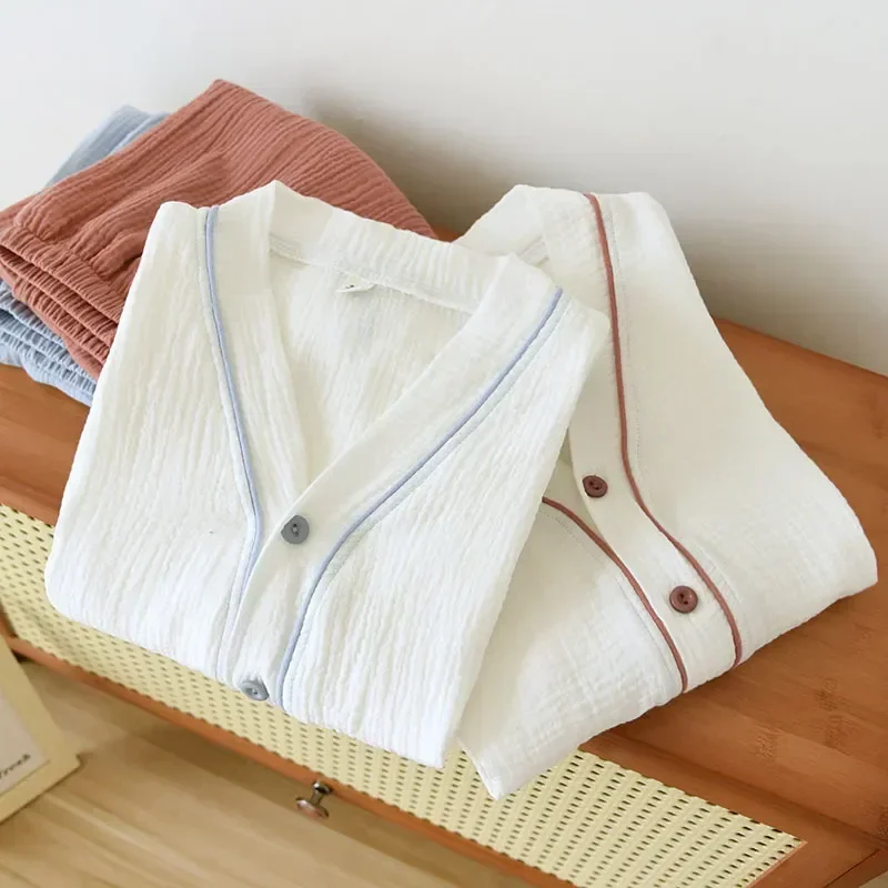 

Sleeve Clothing Cotton 2022 Gauze For Fdfklak Homewear Trousers Loungewear Women New Autumn Home Long Pajamas Sleepwear
