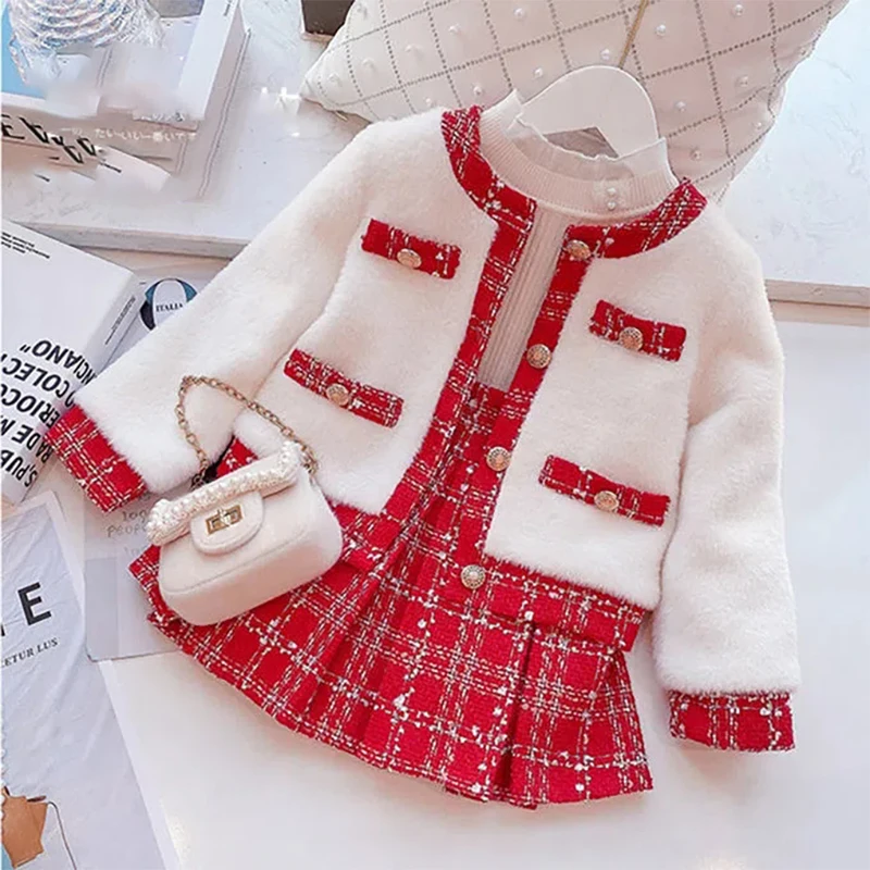 Menoea Girls' Sweater Set 2023 Autumn/Winter New Girls' Fashion Printed Knitted Top+Short Skirt Two Piece Set Girls' Set
Menoea Girls' Sweater Set 2023 Autumn/Winter New Girls' Fashion Printed Knitted Top+Short Skirt Two Piece Set Girls' Set