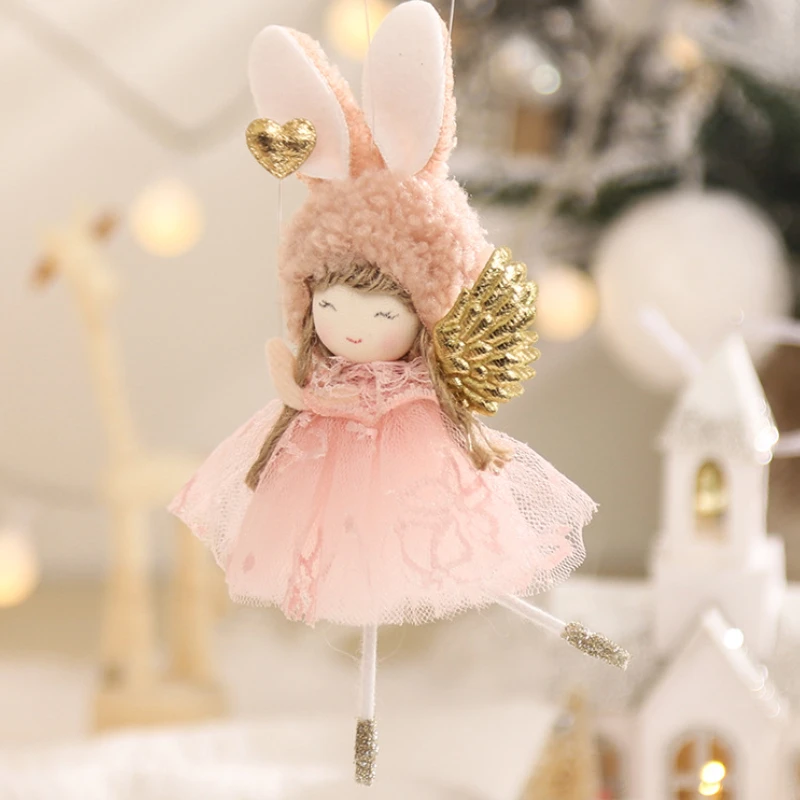 

2024 Navidad Christmas Dolls Angel Pendant Ornaments Happy New Year Gifts Handmade crafts Christmas Tree Decorations for Home