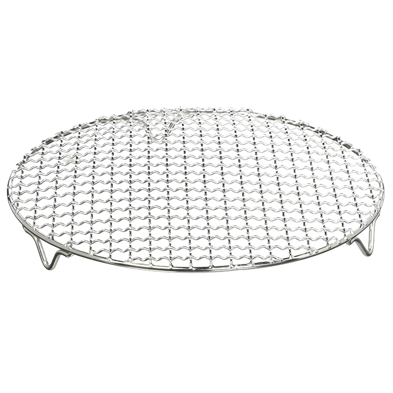 

304 многофункциональная круглая сетка для гриля из нержавеющей стали с подставкой для барбекю, стойка для паровой выпечки, сетка для кемпинга и барбекю на открытом воздухе