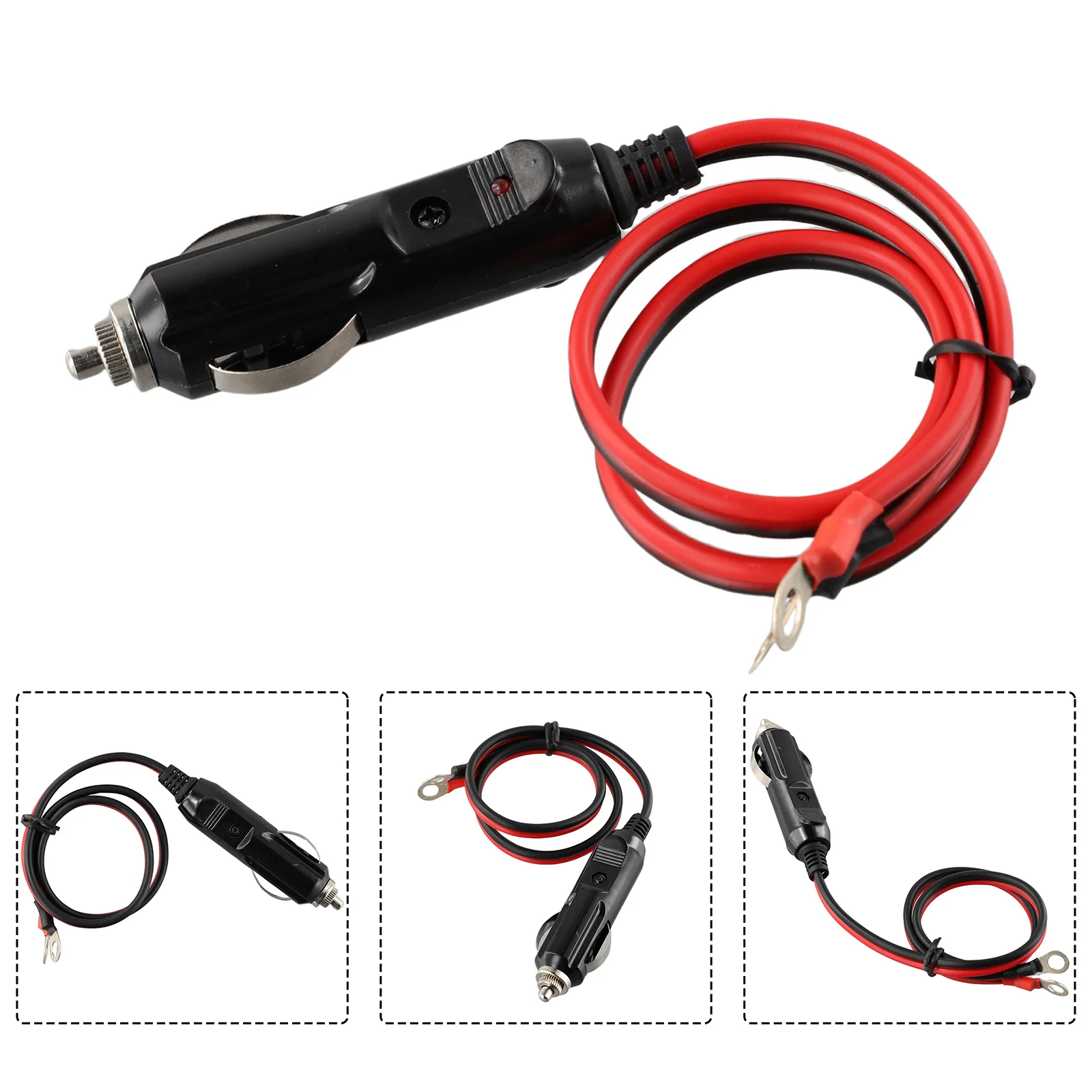 

12Volts Heavy Duty 15A Male Plug Cigarette Lighter Adapters Power Supply Cord Auto Wire Cigarette Lighter Sockets