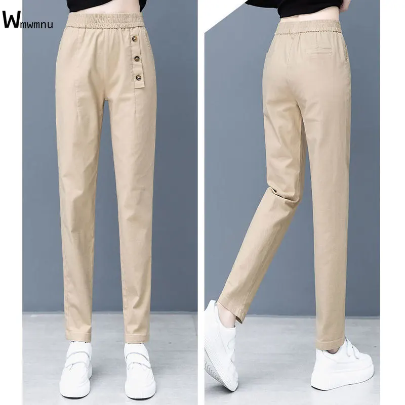 Basic Cotton Linen Straight Harem Pants Spring Ankle Length Cargo Pants Women 2022 Fashion Elastic High Waist Casual Trousers
Basic Cotton Linen Straight Harem Pants Spring Ankle Length Cargo Pants Women 2022 Fashion Elastic High Waist Casual Trousers