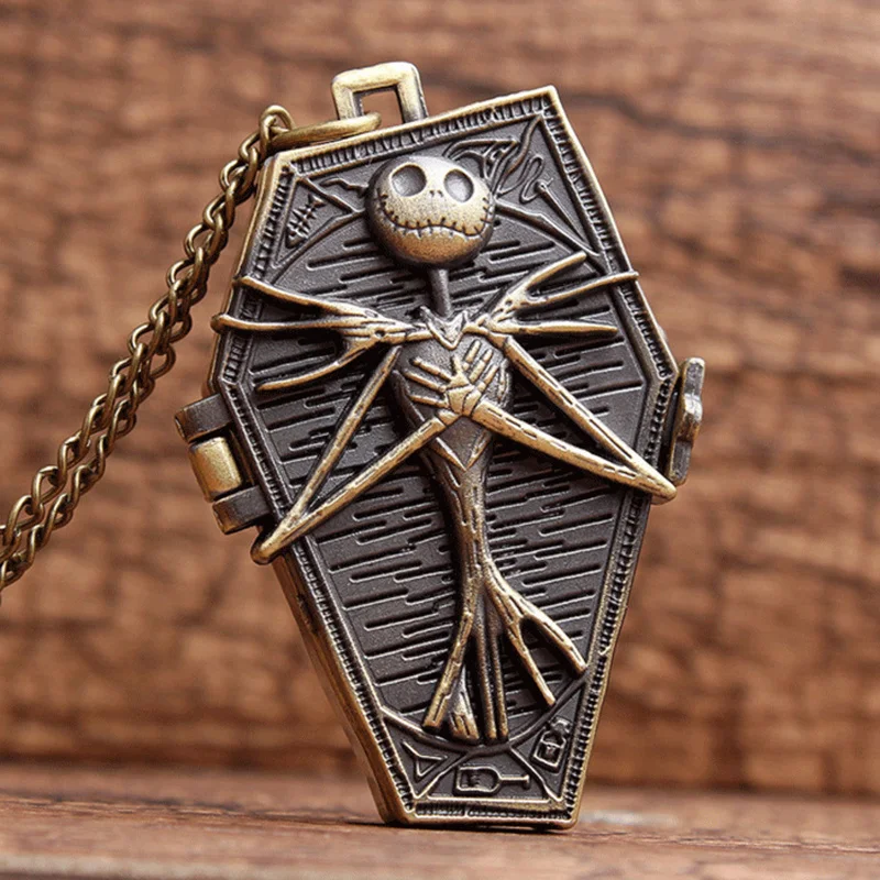 The Nightmare Before Christmas Pocket Watch Jack Skellington Skull Skeleton Quartz Pocket Watch FOB Chain Women Mens Gifts
The Nightmare Before Christmas Pocket Watch Jack Skellington Skull Skeleton Quartz Pocket Watch FOB Chain Women Mens Gifts