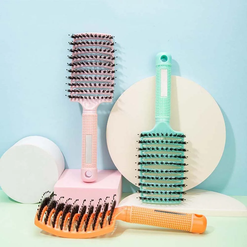 

Hollow Stereotyped Wide Curved Mane Massage Comb Big Curved Hollowing Out Comb Wide Teeth Air Cushion Comb Arc-shaped Nylon