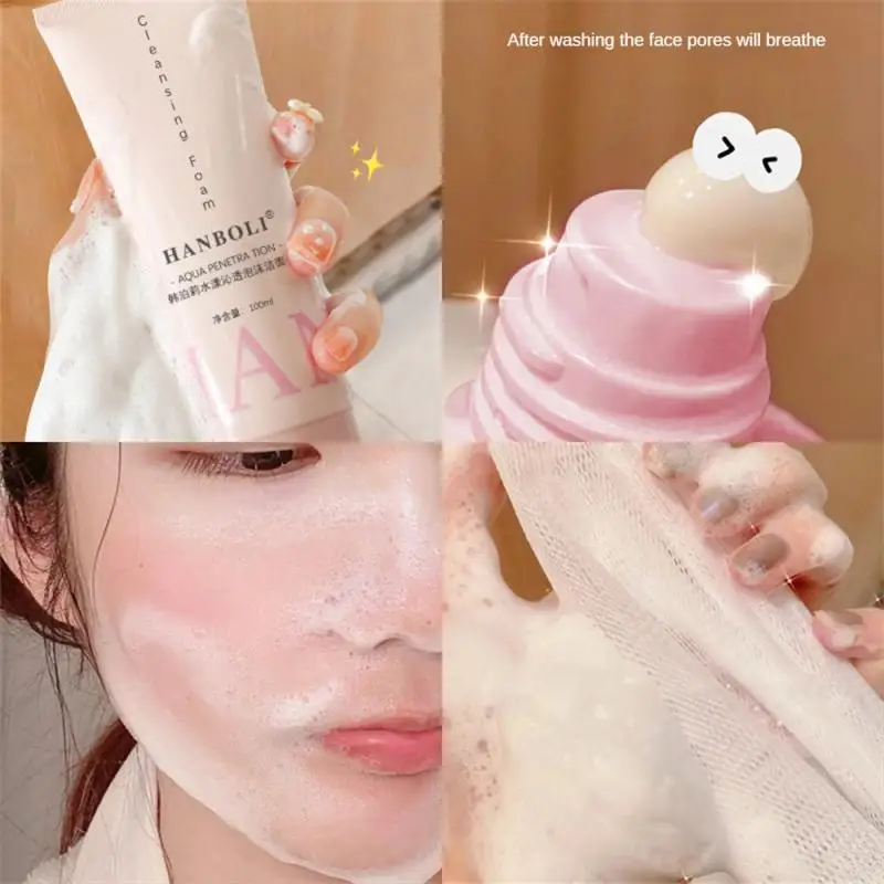 

Facial Cleanser Foam Face Wash Remove Blackhead Shrink Pores Moisturizing Deep Cleaning Whitening Oil Control Skin Facial Care