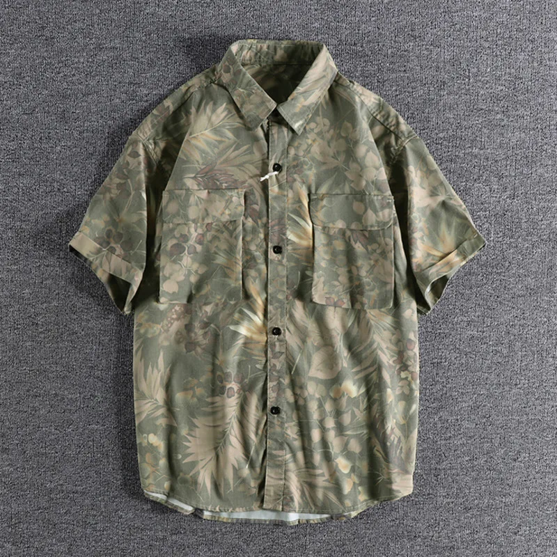 Retro Beach Casual Floral Men Cargo Shirt Workwear Style Casual Shirt Summer Patch Pocket Mens Casual Men's Shirt Tops
Retro Beach Casual Floral Men Cargo Shirt Workwear Style Casual Shirt Summer Patch Pocket Mens Casual Men's Shirt Tops