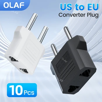 Olaf 1-10pcs US-EU 플러그 어댑터 EU 유로 KR 플러그 어댑터 여행 KR 어댑터 전기 EU KR 플러그 변환기 전원 소켓 유럽 상품 이미지