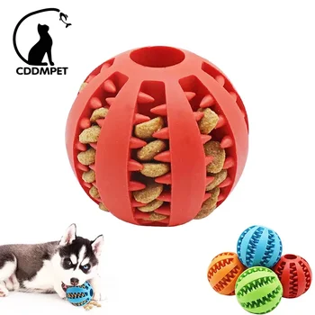Bola de Brinquedo Inteligente para Cães: A Diversão Interativa que Seu Animal de Estimação Merece 8 Dog Ball Toys for Small Dogs Interactive Elasticity Puppy Chew Toy Tooth Cleaning Rubber Food Ball Toy Pet Stuff Accessories