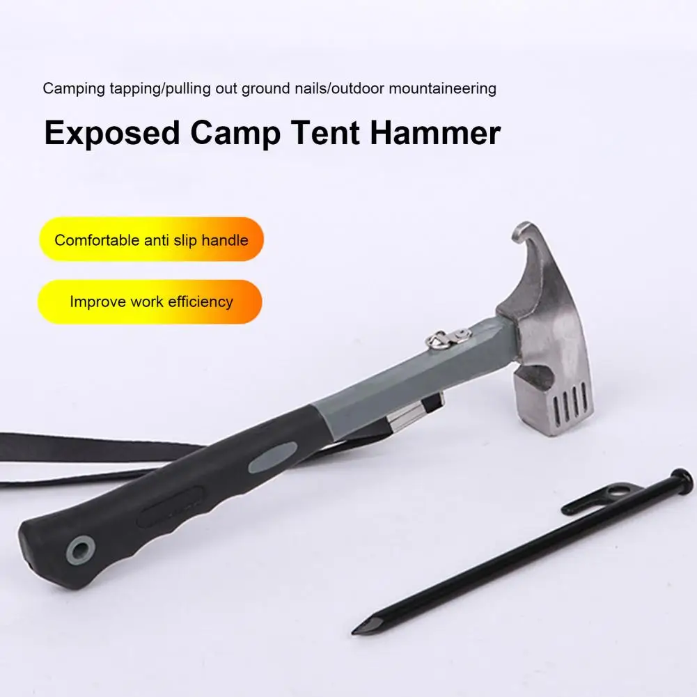 

Tent Hammer with Stake Puller Grond Nail Outdoor Mountaineering Hammer Heavy-duty Camping Peg Stake Mallet Camping Accessories