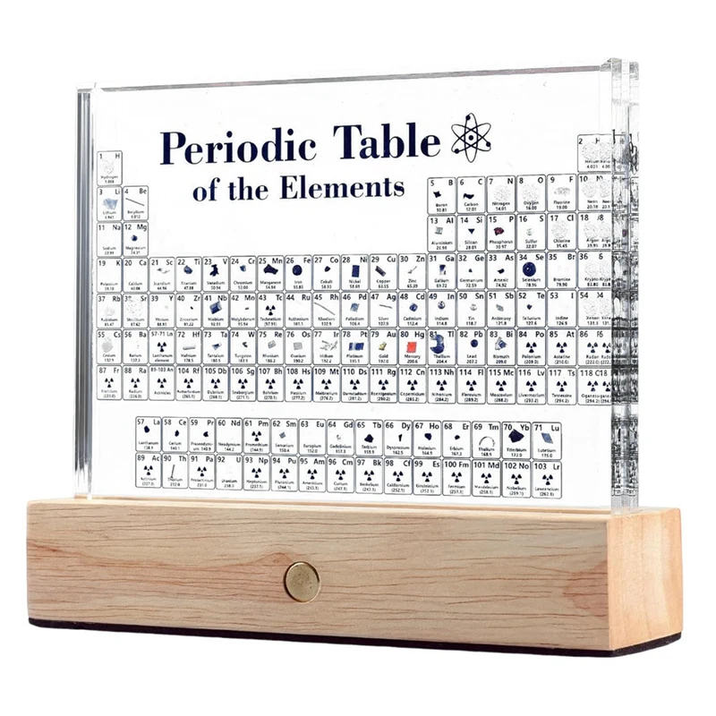 

Периодическая таблица с реальными элементами внутри, таблица элементов, акриловая Периодическая таблица с 83 реальными образцами, простая в использовании