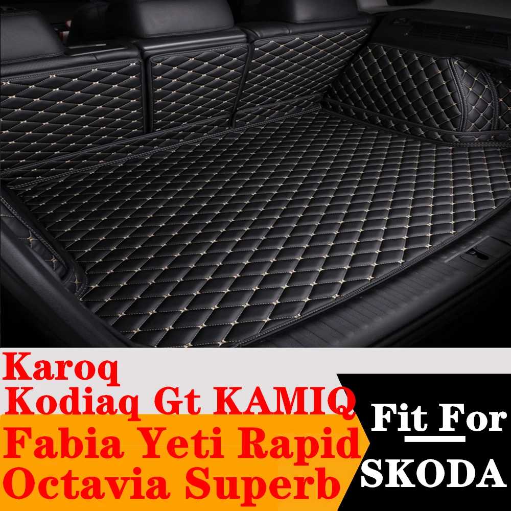 

Полный Комплект ковриков для багажника автомобиля на заказ для SKODA Karoq Kodiaq Gt KAMIQ Octavia Superb Fabia YETI, быстрая Задняя подкладка для груза, Задняя подкладка