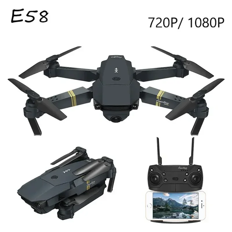 

E58 Drone WIFI FPV With Wide Angle HD 1080P/720P Camera Hight Hold Mode Foldable Arm RC Quadcopter X Pro RTF Drone