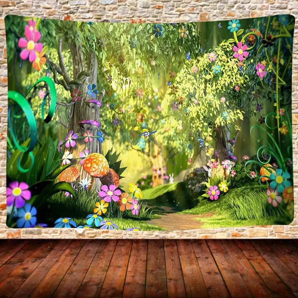Fairytale Forest Tapestry Spring Scenery Colorful Flower Butterfly Mushroom Tapestries Bedroom Living Room Decor Wall Hanging
Fairytale Forest Tapestry Spring Scenery Colorful Flower Butterfly Mushroom Tapestries Bedroom Living Room Decor Wall Hanging