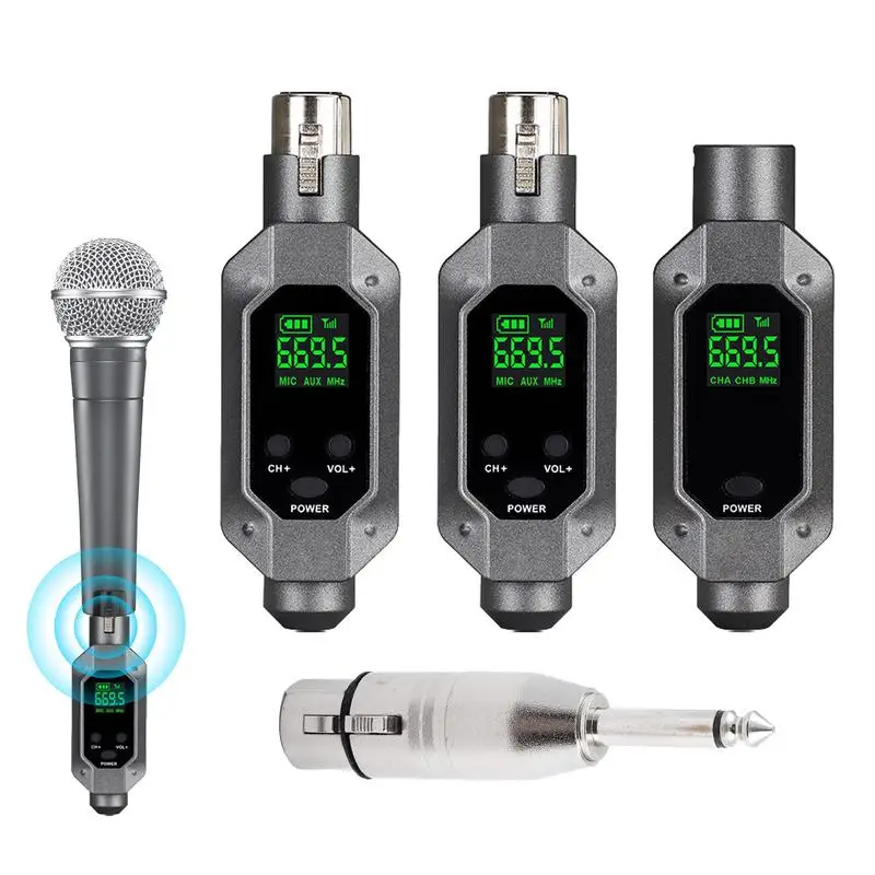 

Wireless Microphone Transmitters & Receivers 900mAh Professional Mic Adapter Transmitter And Receiver Microphone Converter With