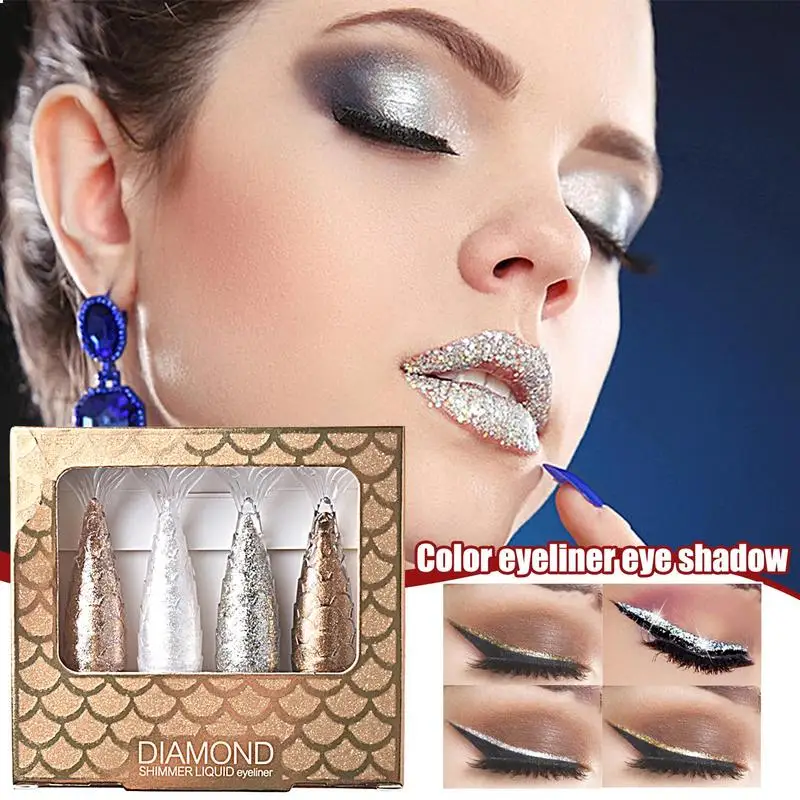 

Glitter Eye Liner Eyeshadow Shimmer and Shiny Waterproof Sequins Liquid Glitter Highlighter rhinestone makeup glitter eyeliner