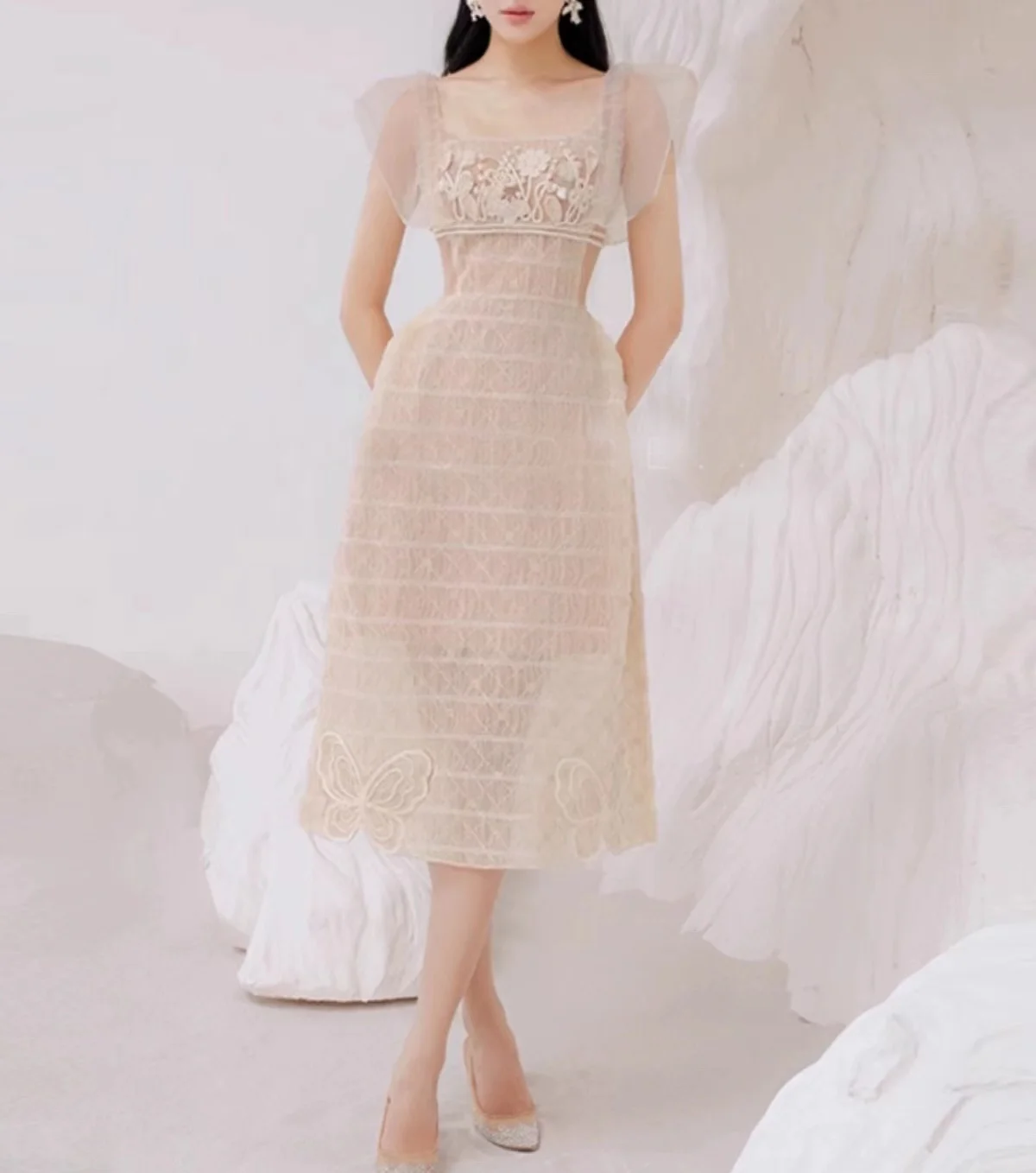 2023 Summer New In Mesh Lace Splice Butterfly Embroidery Square Neck Fairy Dress Long Dress For Women Girls Party
2023 Summer New In Mesh Lace Splice Butterfly Embroidery Square Neck Fairy Dress Long Dress For Women Girls Party