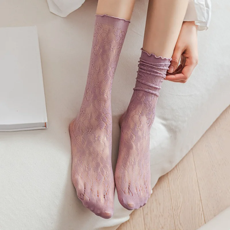 Summer Hollow Out Breathable Socks Women Floral Print Mesh Fishnet Lace Socks Korean Fashion Candy Colors Elastic Long Socks Sox
Summer Hollow Out Breathable Socks Women Floral Print Mesh Fishnet Lace Socks Korean Fashion Candy Colors Elastic Long Socks Sox