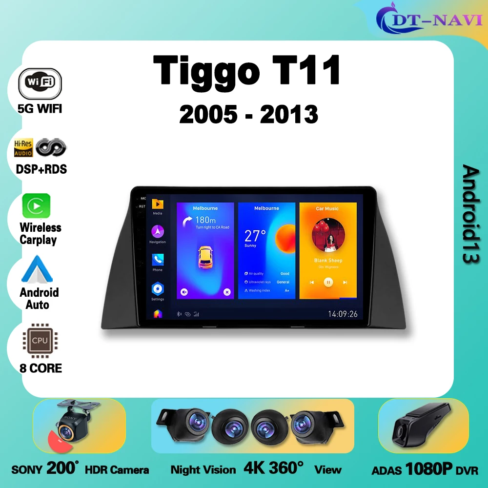 Car Radio Wireless Carplay Android For Chery Tiggo T11 2005-2013 Multimedia Video Player Navigation GPS Auto stereo DVD No 2din
Car Radio Wireless Carplay Android For Chery Tiggo T11 2005-2013 Multimedia Video Player Navigation GPS Auto stereo DVD No 2din