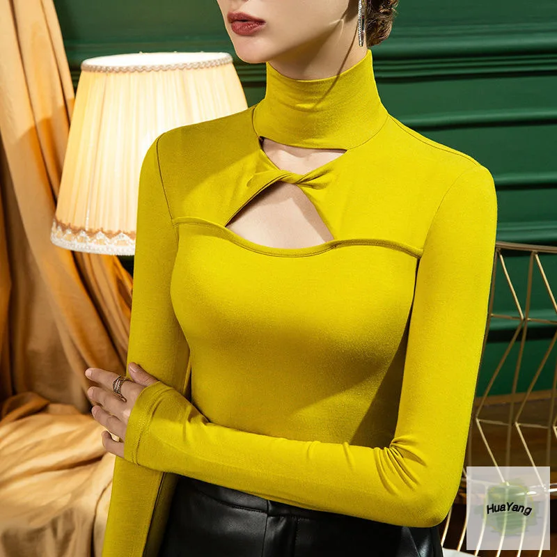 HuaYang Woman's Clothing Spring Autumn Style Basic T-Shirts Tops Lady Slim Long Sleeve Turtleneck Hollow out Sheath Tops SS024
HuaYang Woman's Clothing Spring Autumn Style Basic T-Shirts Tops Lady Slim Long Sleeve Turtleneck Hollow out Sheath Tops SS024