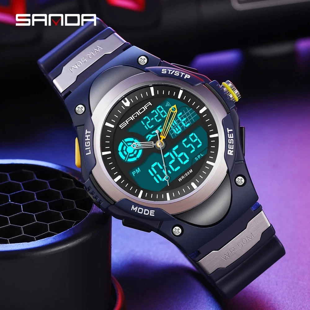 

SANDA Brand Men Watches Military Sport Watches Waterproof Digital Watch Male Clock Watch Relogio Masculino erkek kol saati 3117