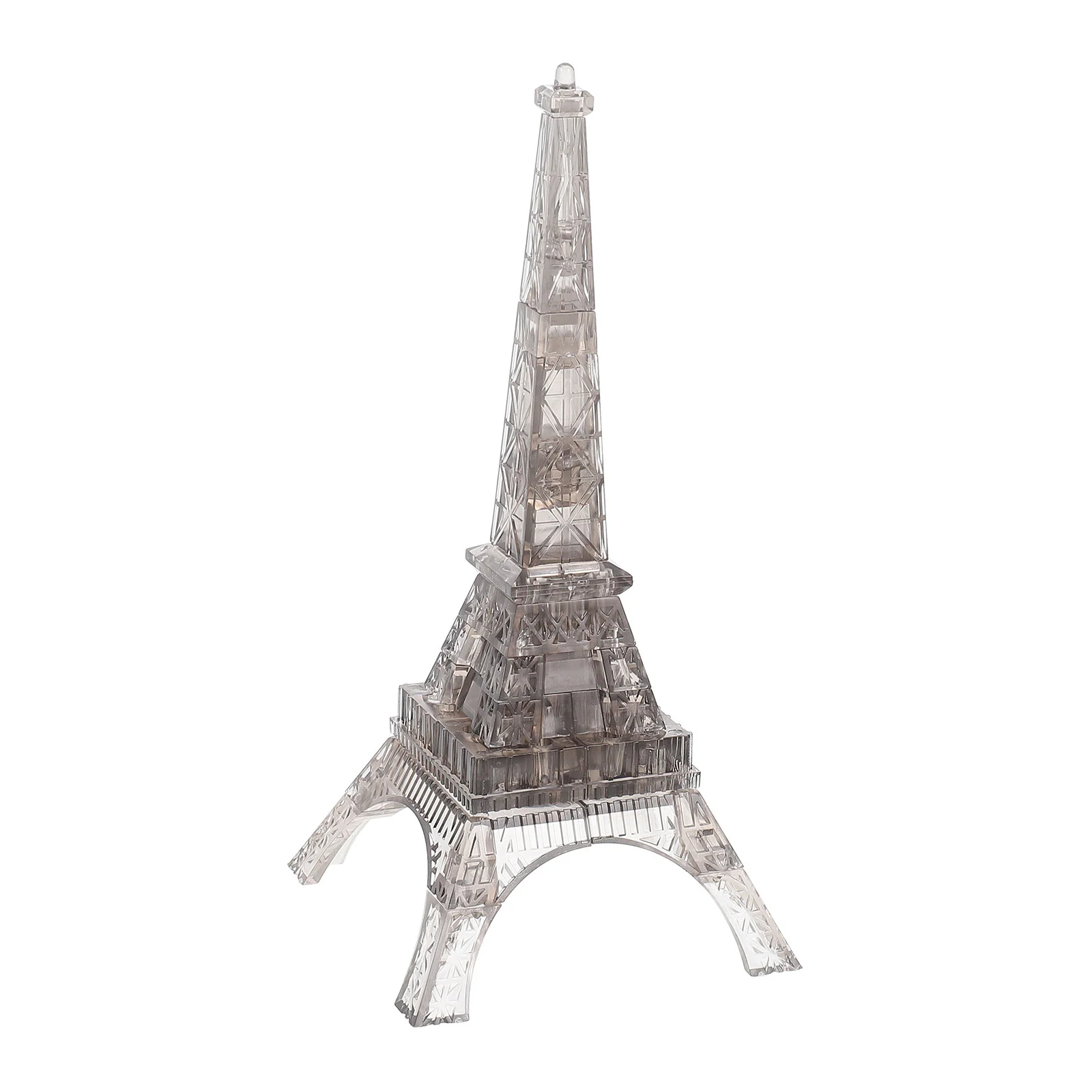 

3D Transparent Eiffel Tower Puzzle Crystal Jigsaw Pieces Toy Brain Teaser Educational Early Learning, Grey