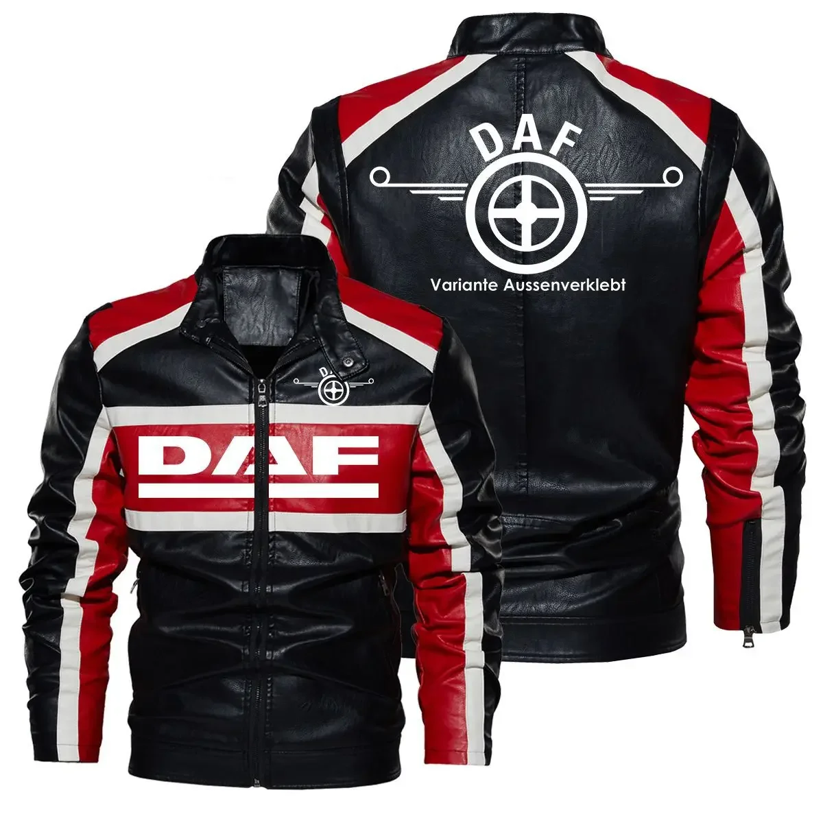 

Винтажная кожаная куртка с логотипом DAF, Мужская мотоциклетная куртка, Мужская Байкерская одежда, весна-осень