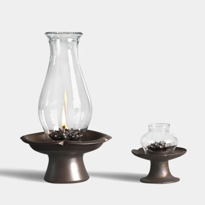 Artistic Oil Lamp with Glass Lampshade, Ideal Buddhist Offering for Spiritual Rituals
Artistic Oil Lamp with Glass Lampshade, Ideal Buddhist Offering for Spiritual Rituals