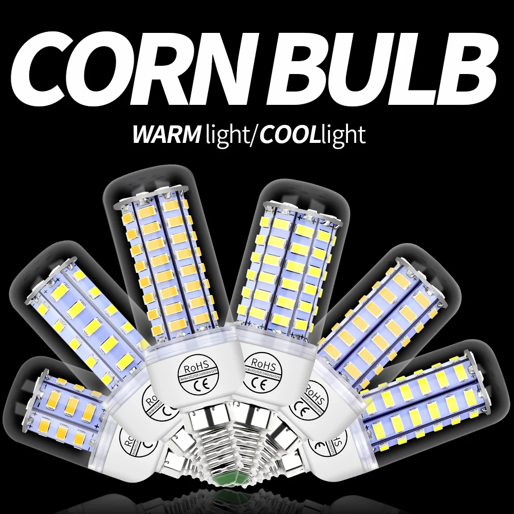 

E27 220V LED Corn Lamp E14 Light Bulb GU10 Spotlight 240V Lampada B22 Bombillas G9 Ampoule For Home Living Room LED Chandeliers