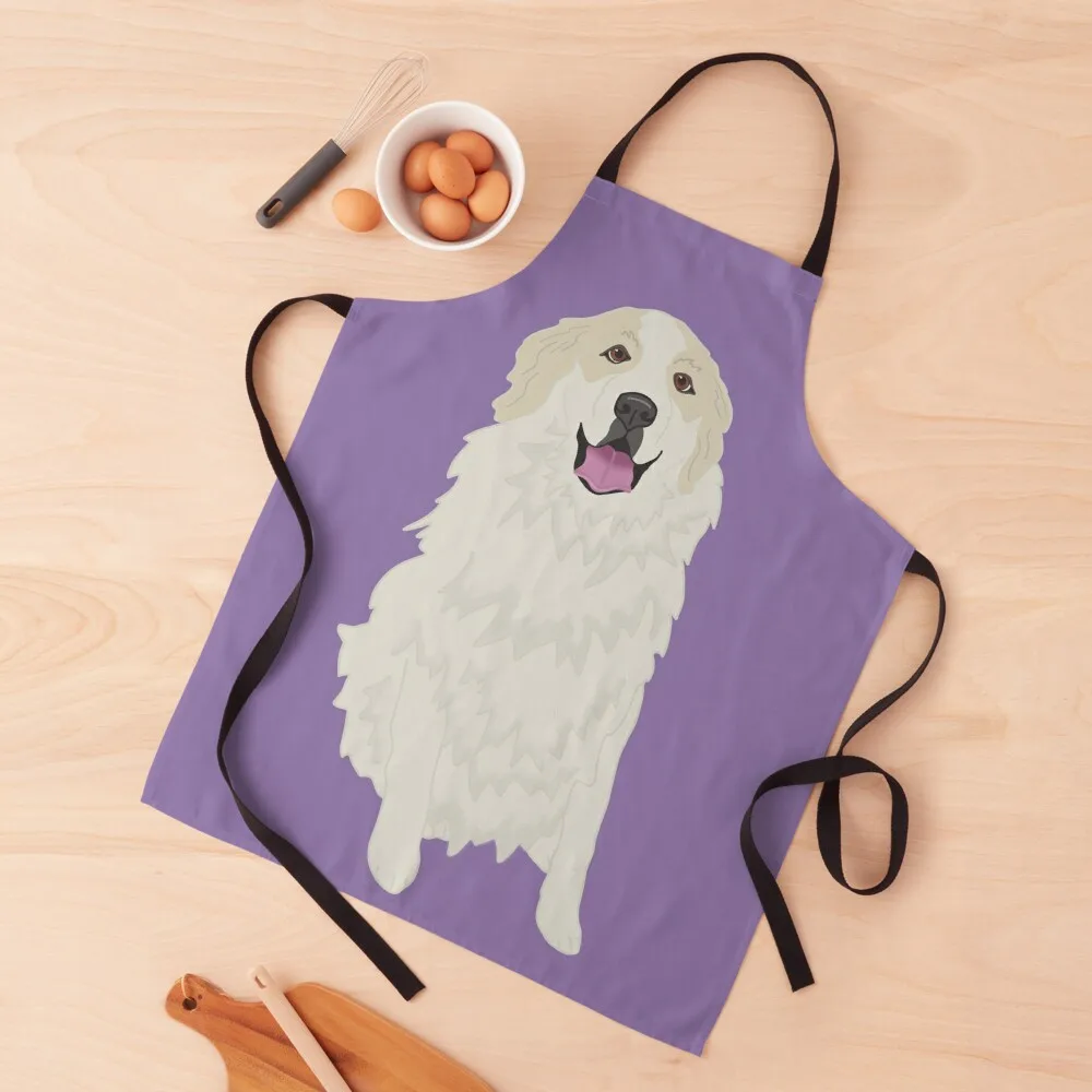 

Tan Eared Great Pyrenees Pattern Apron Aprons For Women Barber