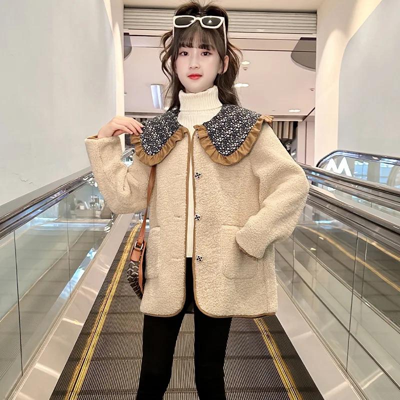 Korean Winter Children Girl Plus Velvet Coats Teenager Girl Flower Shawl Lapel Thicken Jacket Junior Girl Winter Warm Outwears
Korean Winter Children Girl Plus Velvet Coats Teenager Girl Flower Shawl Lapel Thicken Jacket Junior Girl Winter Warm Outwears