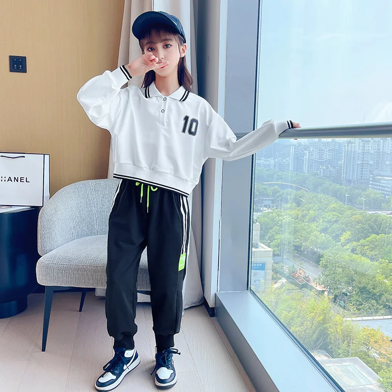 2 шт./компл., детский хлопковый костюм для девочек, на весну-осень 
2 шт./компл., детский хлопковый костюм для девочек, на весну-осень