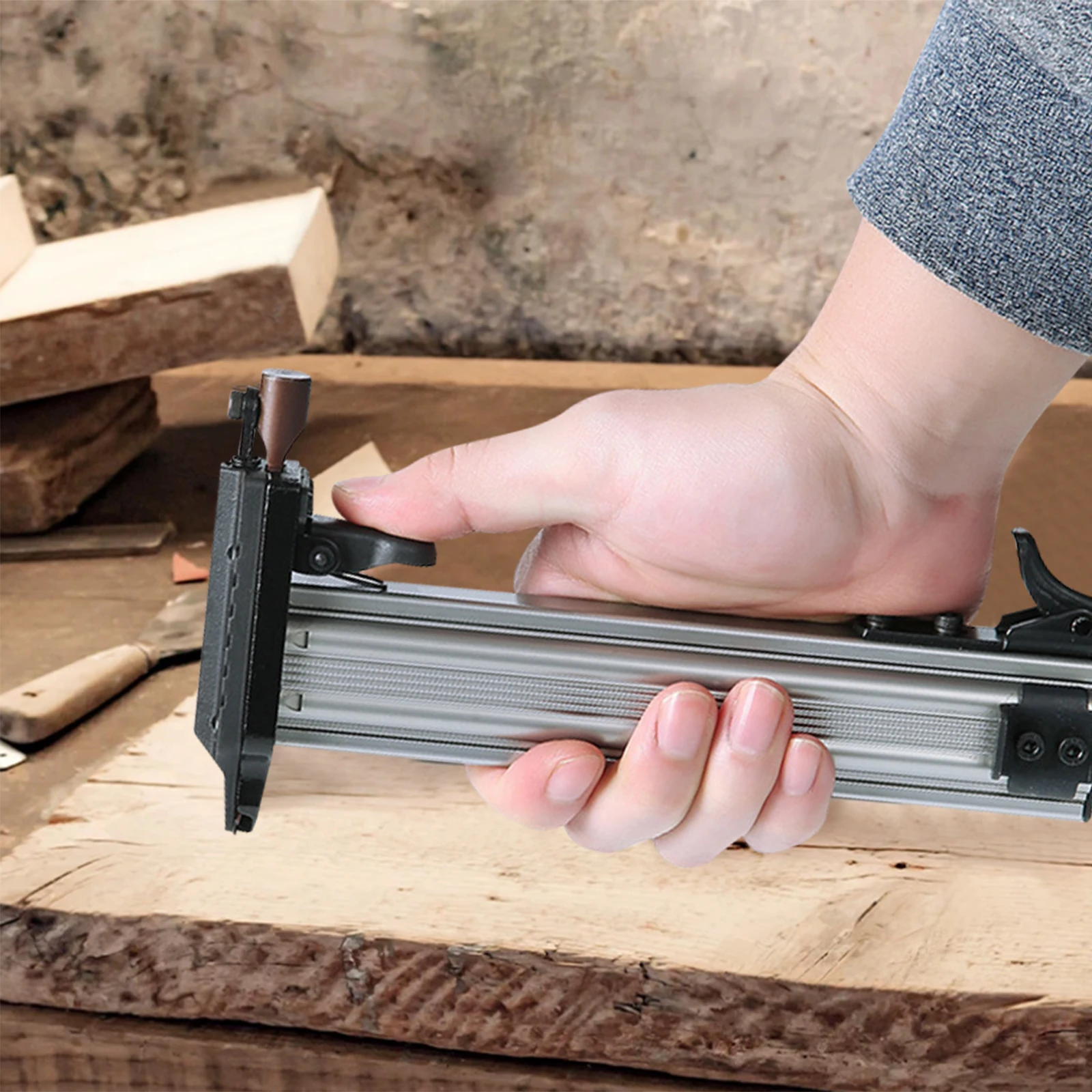 Manual Steel Nail Gun Wire Slot Nailing Device Furniture Wood Frame Wall Decoration Woodworking Hand Tool Labor Saving
Manual Steel Nail Gun Wire Slot Nailing Device Furniture Wood Frame Wall Decoration Woodworking Hand Tool Labor Saving