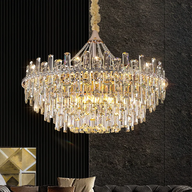 

Роскошные хрустальные Длинные овальные люстры для столовой, современные золотые подвесные светильники для потолка, домашний дизайн, светильник